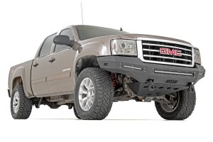 GMC Sierra 1500 Front Bumper - Rough Country - Fabricated | Prerunner | High Clearance - Flat Black - '07-'13